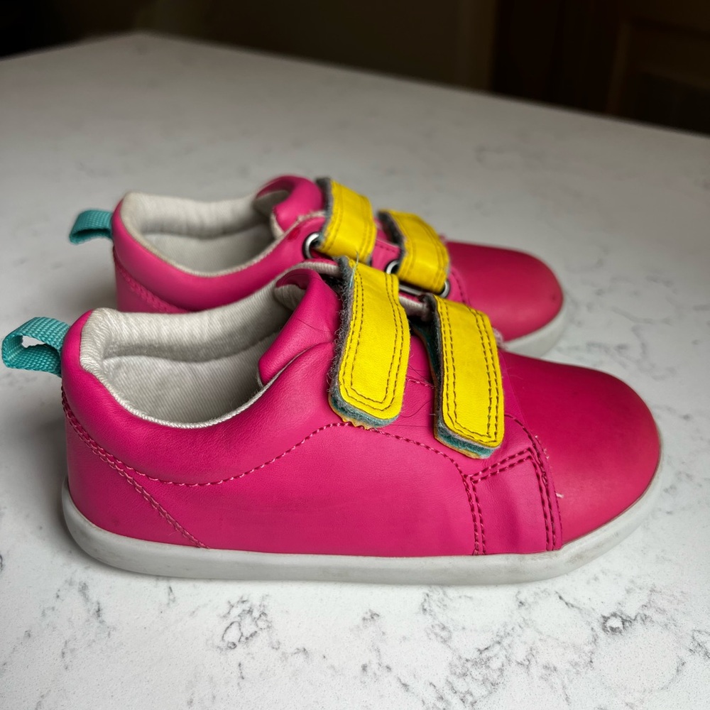 Ten Little Everyday Sneakers Vibrant Pink and Yellow with Velcro Straps
